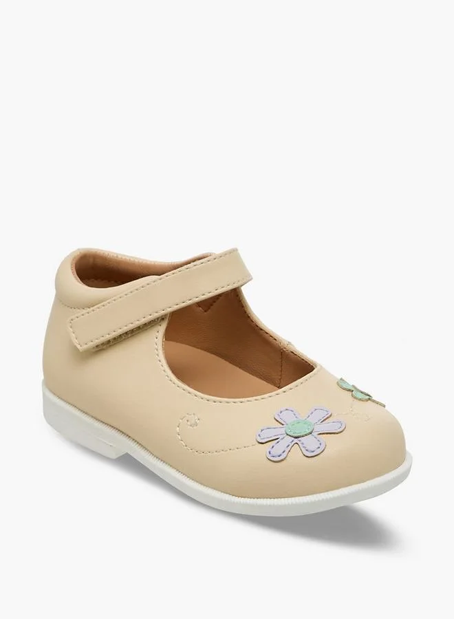 بيرفيت Girls Floral Embroidered Mary Jane Shoes