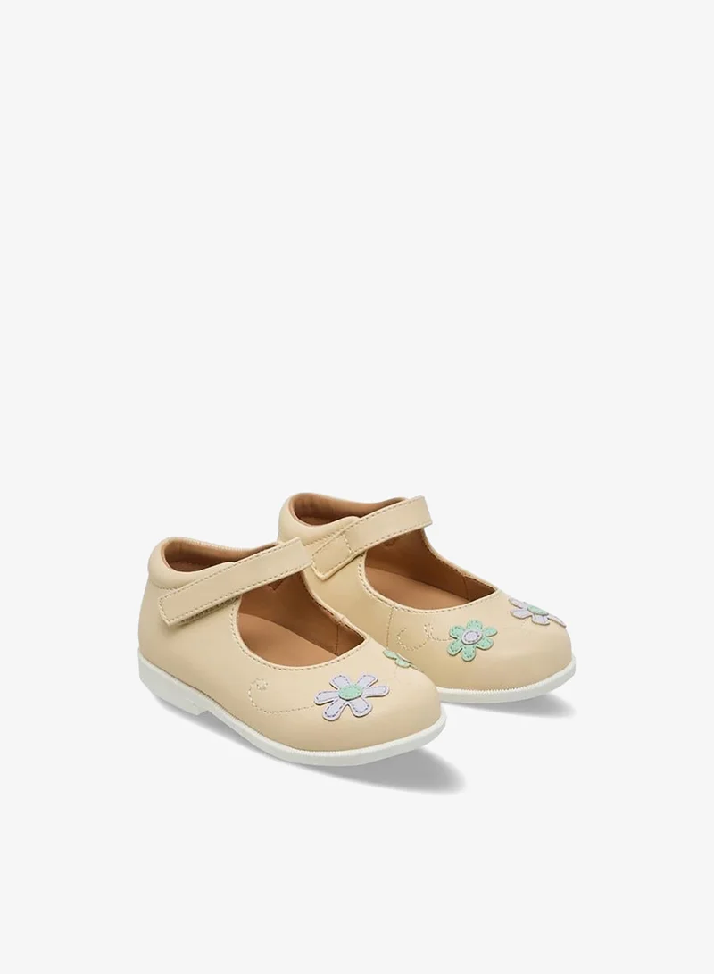 Barefeet Girls Floral Embroidered Mary Jane Shoes