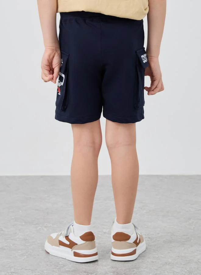 Styli Snoopy Graphic Print Shorts with Drawstring