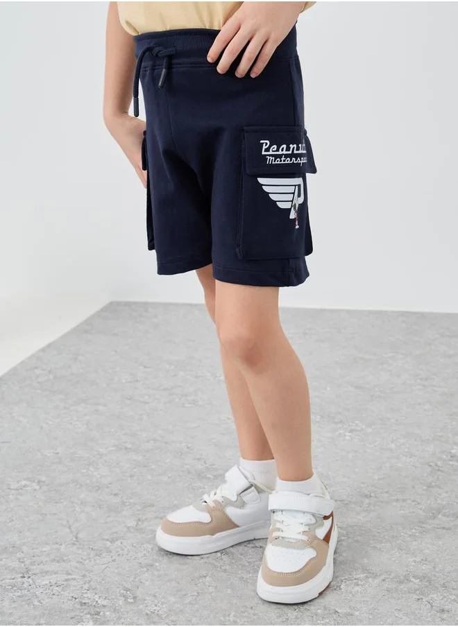 ستايلي Styli Snoopy Graphic Print Shorts with Drawstring