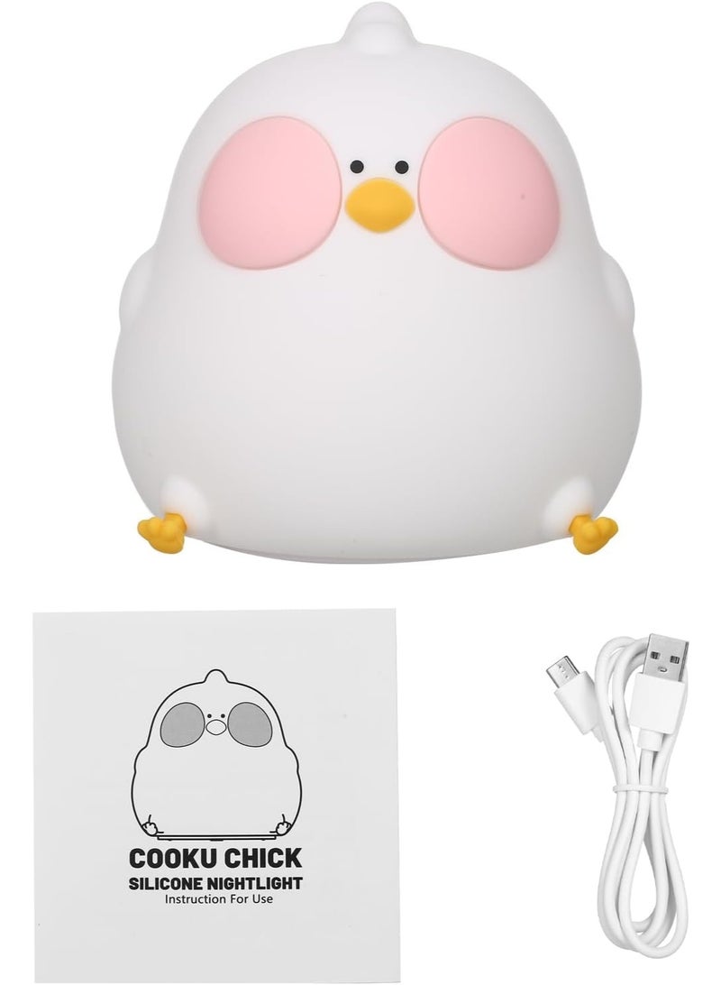مصباح ليلي LED على شكل كتكوت لطيف – مصباح سيليكون قابل لإعادة الشحن عبر USB، يغير الألوان باللمس مع سطوع قابل للتعديل وإضاءة ناعمة لغرف الأطفال - Image 3