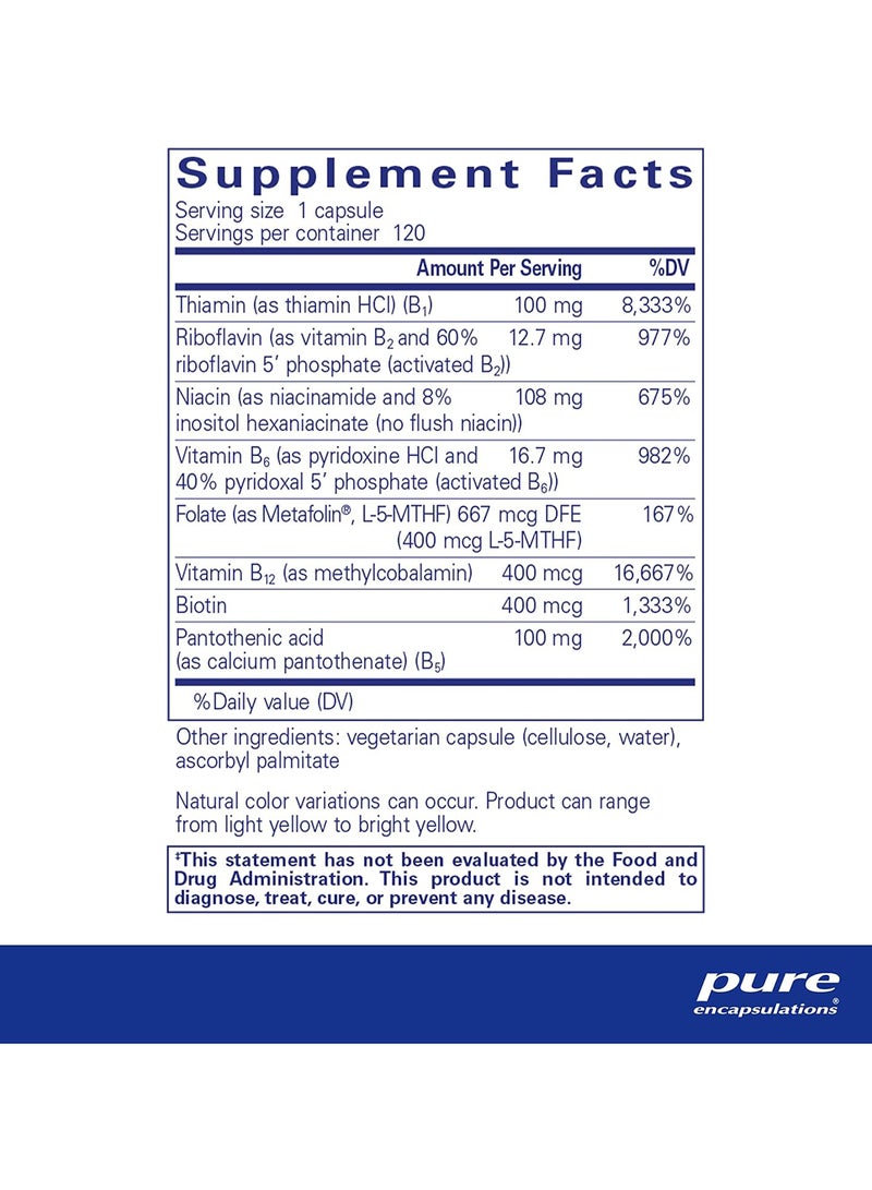 مكمل فيتامين ب المركب بالإضافة إلى 120 كبسولة - Image 2