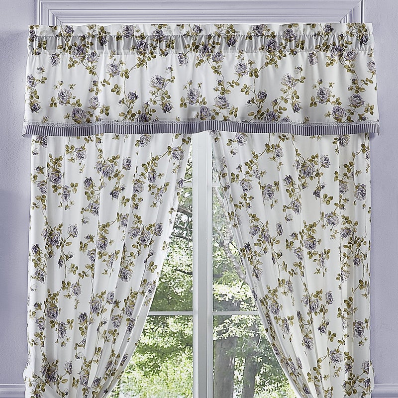 Overstock Five Queens Court Rosemary Lilac Window Straight Valance, Lilac, 72X17 - Image 1