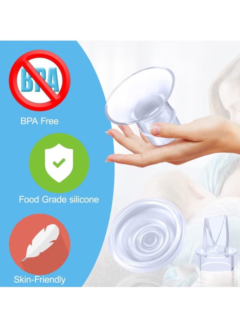 9 حزمة من إدخالات مضخة حليب الثدي 13/15/17/19/21 مم متوافقة مع مضخة الثدي القابلة للارتداء من مومكوزي، مناسبة لأغطية TSRETE/Spectra/Medela 24 مم، تشمل حجاب سيليكون وصمام منقار البط - Image 2