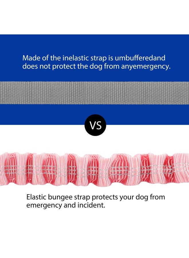 YAODHAOD Double Dog Leash for Two Dogs, 360° Swivel No Tangle with Soft Handle,Shock Absorbing Bungee Reflective Heavy 2 Dog Leashes, Walking & Training Leash Two Dogs Splitter (Pink) - Image 4