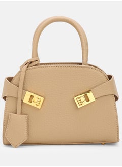Haute Sauce Solid Magnet Lock Regular Vegan Leather Hand Bag For Women  - Image 5