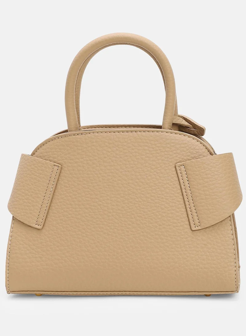Haute Sauce Solid Magnet Lock Regular Vegan Leather Hand Bag For Women