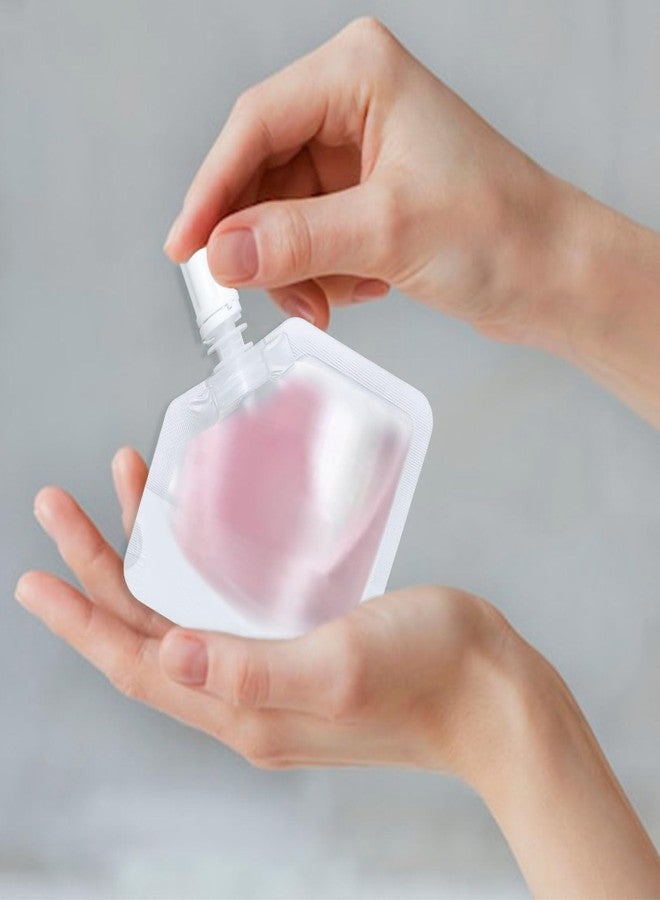 Meprotal 30 pcs 20 ml Travel Size Refillable Empty Squeeze Pouch, Plastic Stand Up Spout Pouch, Clamshell Squeezable Bags for Toiletry, Lotion, Shampoo, Shower Gel - Image 5