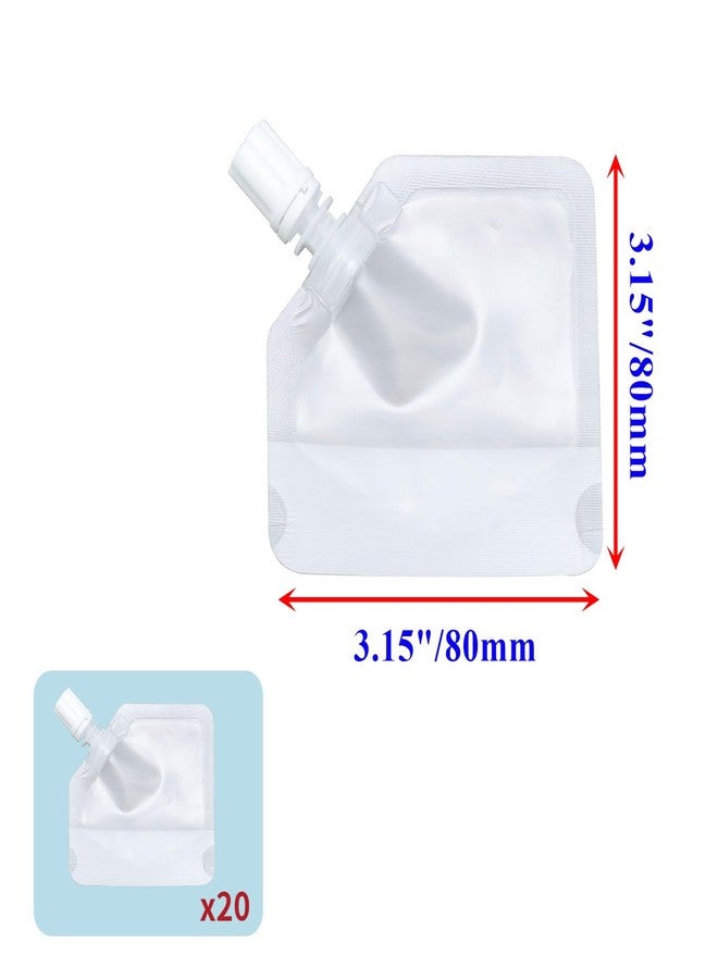 Meprotal 30 pcs 20 ml Travel Size Refillable Empty Squeeze Pouch, Plastic Stand Up Spout Pouch, Clamshell Squeezable Bags for Toiletry, Lotion, Shampoo, Shower Gel - Image 2