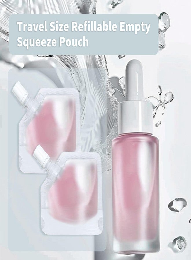 Meprotal 30 pcs 20 ml Travel Size Refillable Empty Squeeze Pouch, Plastic Stand Up Spout Pouch, Clamshell Squeezable Bags for Toiletry, Lotion, Shampoo, Shower Gel - Image 3