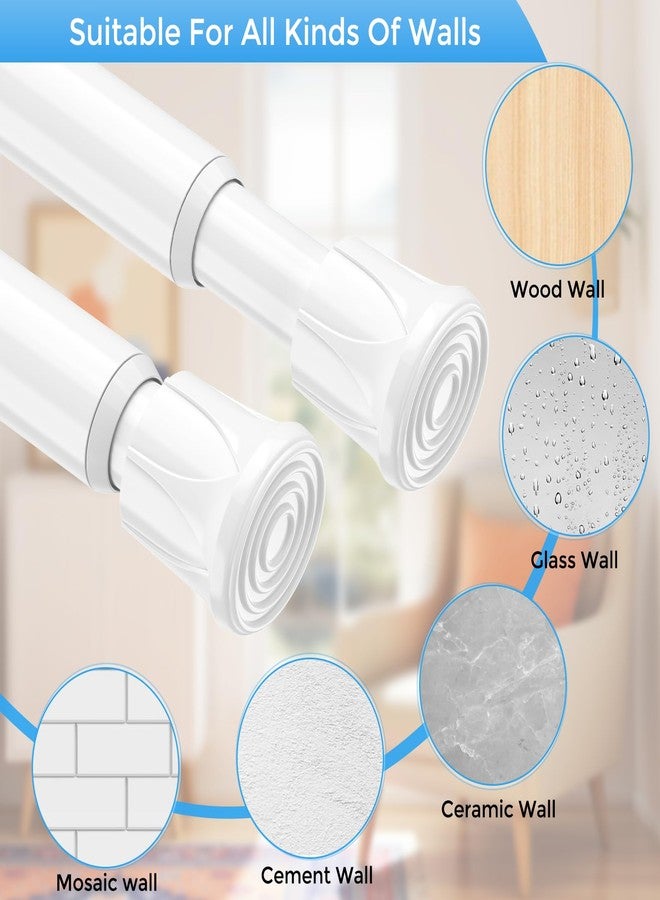 QINGYUN 2 Pack Small Spring Tension Curtain Rod 8 to 12.5 Inch, Thin DIY Tension Rods No Drill for Slim Window Cupboard Closet Sidelights, White - Image 4