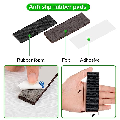 PremiFix Rectangle Non Slip Furniture Pads 8 Pieces 1.5x5 inch, Anti Slip Rubber Furniture Pads, Furniture Grippers for Hardwood Floors, Rubber Furniture Feet - Image 3