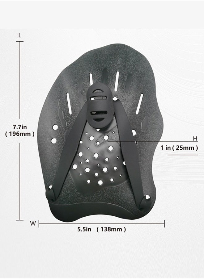 GMORO 1 Pair Swim Paddles for Hand,Swimming Training Hand Paddles with Adjustable Straps,Swim Diving Training Hand Paddle for Men Women Children  - Image 2