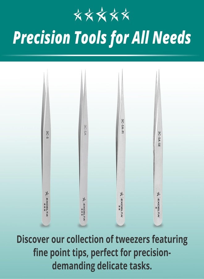 Excelta Pointed Tweezers, Ultra-Fine Precision for Hair Removal, Stainless Steel Tweezers for Ingrown Hairs and Splinters, Anti-Magnetic, Non-Rusting, Durable, Ideal for Eyebrow Shaping and Grooming - Image 5