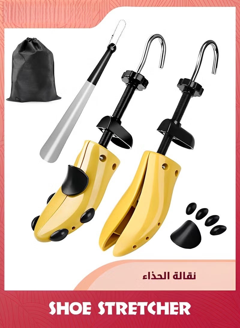 ,زوج 1 قابل للتعديل بوت Widener مع قرن الأحذية وحقيبة التخزين,بوت ستريترز للأقدام السميكة للرجال والنساء,الأصفر - Image 1