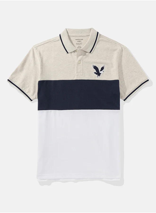 امريكان ايجل Logo Colorblock Polo Shirt