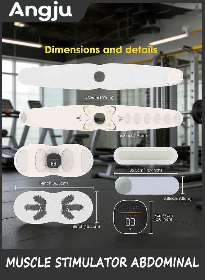 انججو ABS Muscle Stimulator Abdominal, Ab Machine Toning Belt with Heat, Stomach Cellulite Melting, Home Office Fitness Workout Equipment, for Pain Relief Men & Women - Image 2