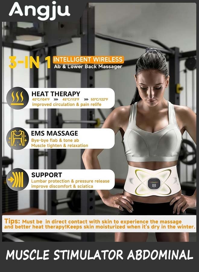 انججو ABS Muscle Stimulator Abdominal, Ab Machine Toning Belt with Heat, Stomach Cellulite Melting, Home Office Fitness Workout Equipment, for Pain Relief Men & Women - Image 5