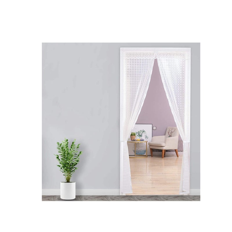 SOLARAE ستارة باب معزولة، ستارة باب معزولة شفافة، باب شاشة مغناطيسية، ستارة مغناطيسية خاصة تغلق ذاتياً، تمنع دخول الهواء للطبخ، الفناء، غرفة مكيف الهواء (35.4 x 83 بوصة) - Image 3