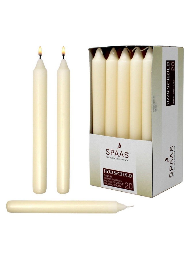 RAMBUE 7 Inch Ivory Taper Candles 6 Hour Burning Candle Decorate Your Dinner Wedding Table Dripless and Smokeless Candle Unscented Fits Most candlesticks -20 Pack Household Candles - Image 1