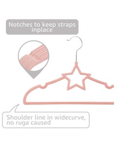Red Dot Gift 15 Pack of Pink Star-Shaped Velvet Baby Clothes Hanger Children’s Coat Hanger Kids Clothes Hanger with Notched Shoulder and Non-Slip Design for Newborn to Toddler Clothes  - Image 4
