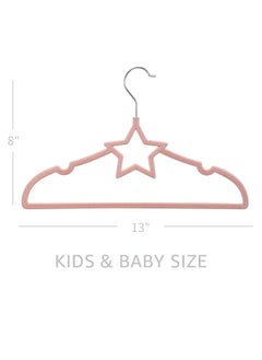 Red Dot Gift 15 Pack of Pink Star-Shaped Velvet Baby Clothes Hanger Children’s Coat Hanger Kids Clothes Hanger with Notched Shoulder and Non-Slip Design for Newborn to Toddler Clothes  - Image 2