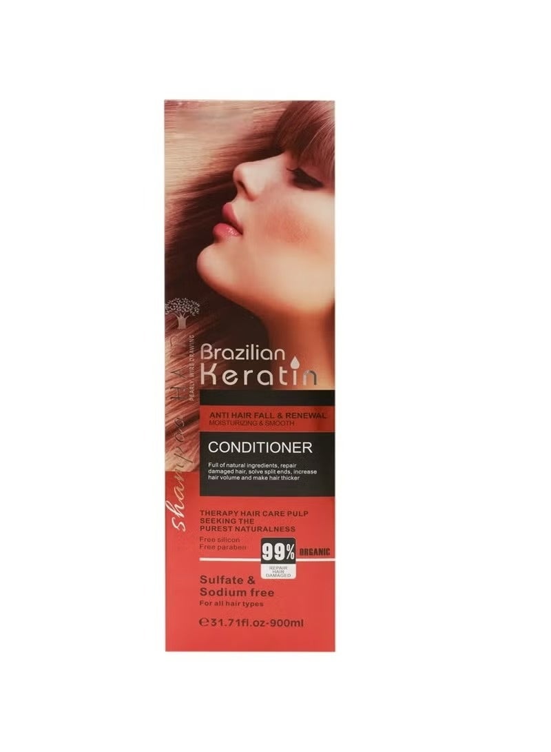 Brazilian Keratin Conditioner, 900ml, Sulfate & Sodium Free, Deep Nourishing, Anti-Frizz Hair Care - Image 2