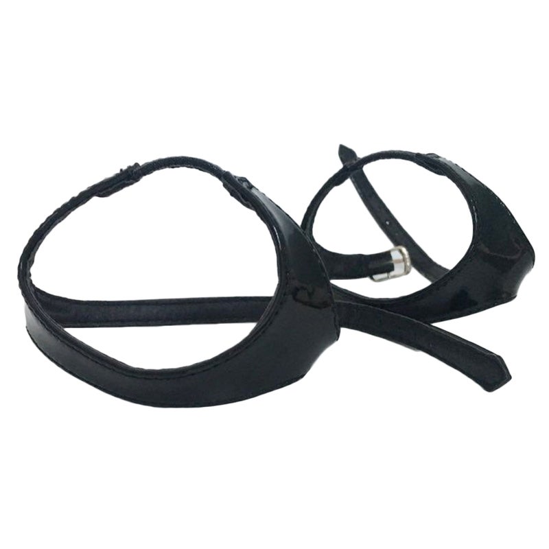 2 Pairs Imitation Leather Anti-loose High Heels Elastic Force Garland Triangle Accessories (Mirror Black) - Image 2