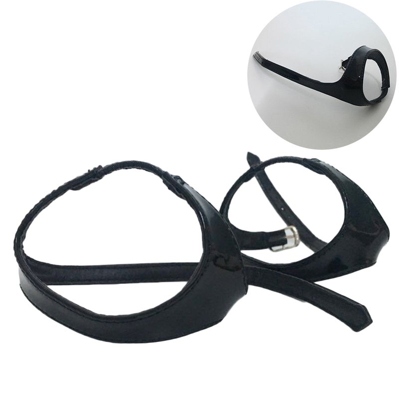 2 Pairs Imitation Leather Anti-loose High Heels Elastic Force Garland Triangle Accessories (Mirror Black) - Image 4