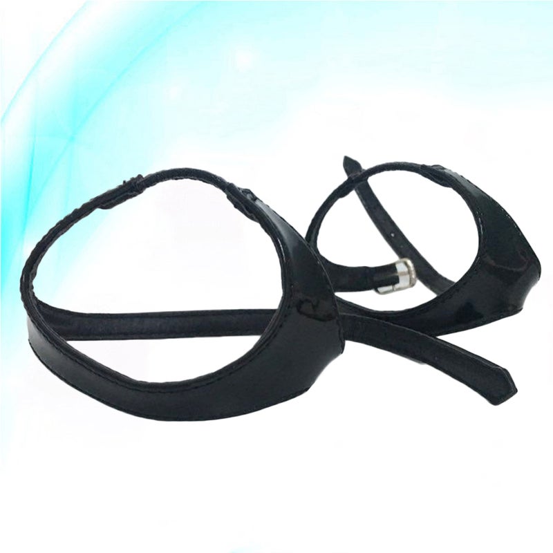 2 Pairs Imitation Leather Anti-loose High Heels Elastic Force Garland Triangle Accessories (Mirror Black) - Image 1