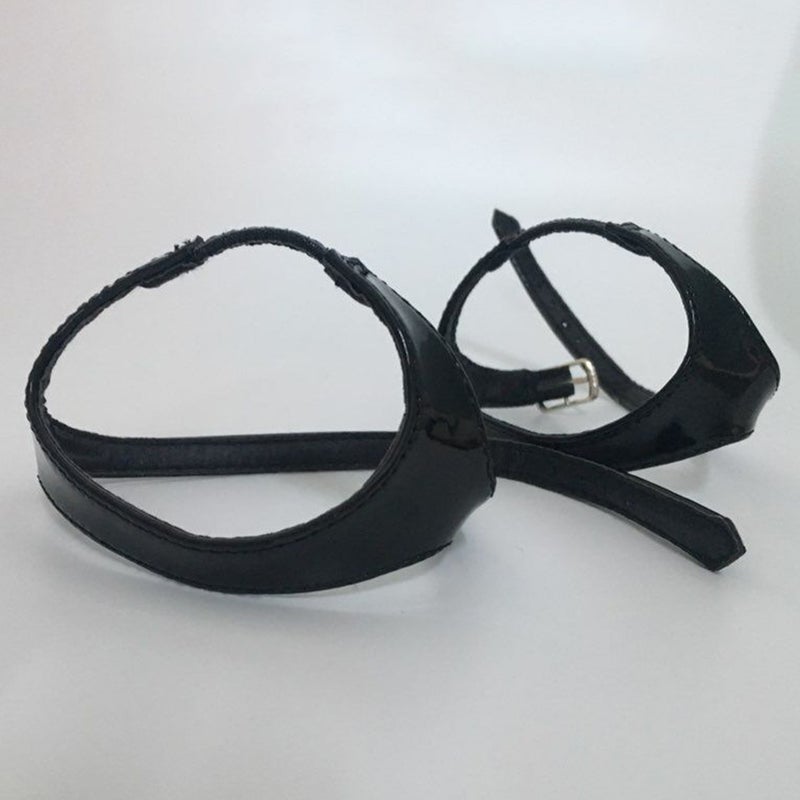 2 Pairs Imitation Leather Anti-loose High Heels Elastic Force Garland Triangle Accessories (Mirror Black) - Image 5