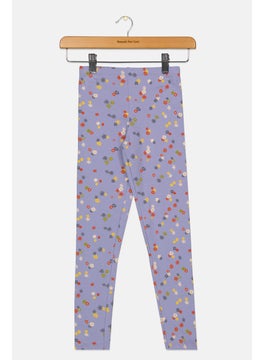 Tchibo Kids Girl All Over Printed Leggings, Purple Combo  - Image 1