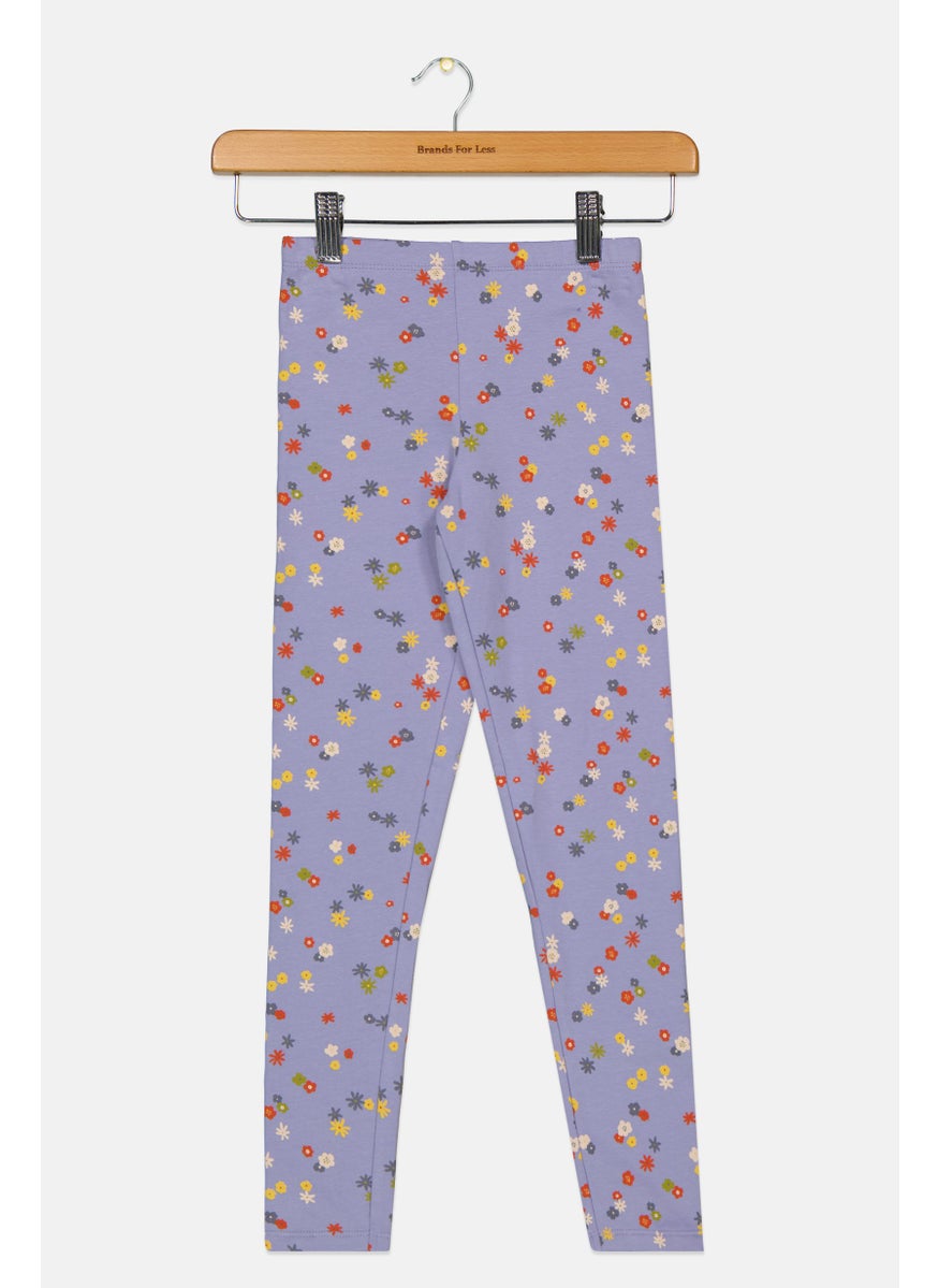 Tchibo - Kids Girl All Over Printed Leggings, Purple Combo - Image 1