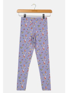 Tchibo Kids Girl All Over Printed Leggings, Purple Combo  - Image 2