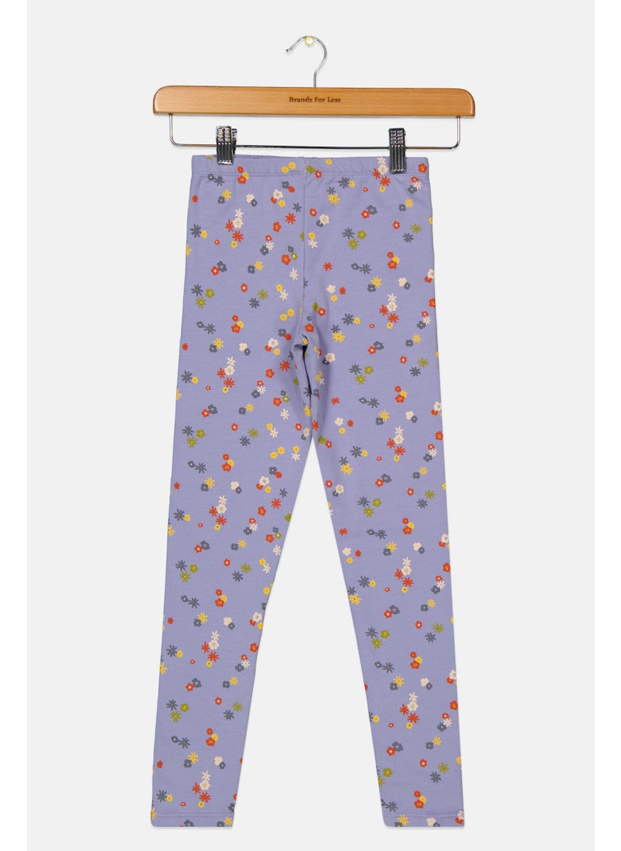 Tchibo - Kids Girl All Over Printed Leggings, Purple Combo - Image 1