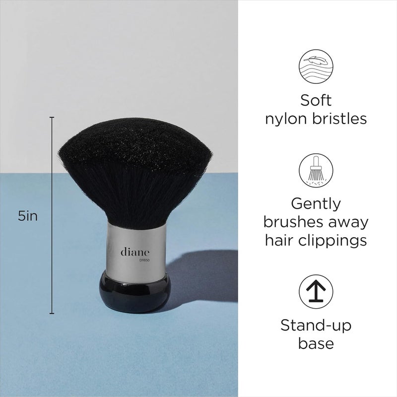 Diane Neck Duster – Barber and Salon Brush to Remove Loose Hair from Neckline and Ears After Haircut, Professional and Home Use, Soft Nylon Bristles, Stand Up Base, 5”, Medium, D9850 - Image 2