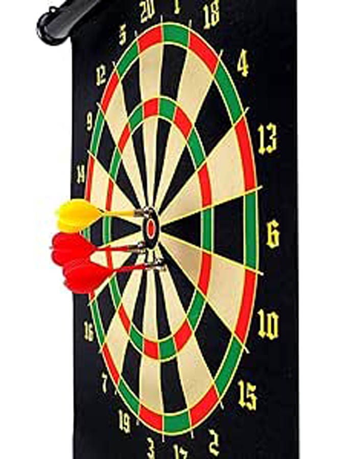 لعبة رمي السهام بوجهين محمولة وقابلة للطي بـ6 سهام - Image 1