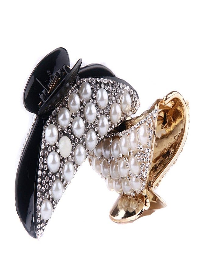 سوبيربليس قطعتان من مشابك الشعر النسائية المرصعة بأحجار الراين، دبابيس شعر من اللؤلؤ الصناعي، مشبك شعر، مشابك شعر مرفوعة، إكسسوارات شعر - Image 1