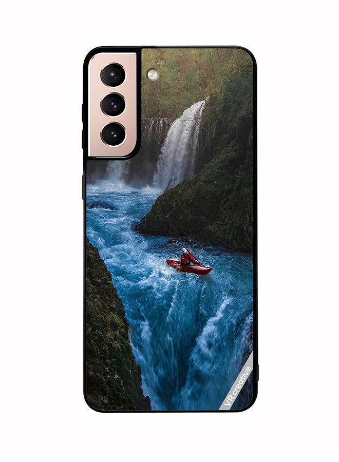 VR CREATIVE Protective Case Cover For Samsung Galaxy S21 5G Bluish Waterfall Design Multicolour - Image 1