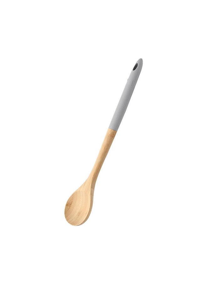 DANUBE HOME Danube Essential Ladle Silicon Bamboo Serving Ladle High Quality Serving Utensil Versatile Cooking Tool For Home Kitchen & Dining Room L35xW6.5xH2cm Grey  - Image 2