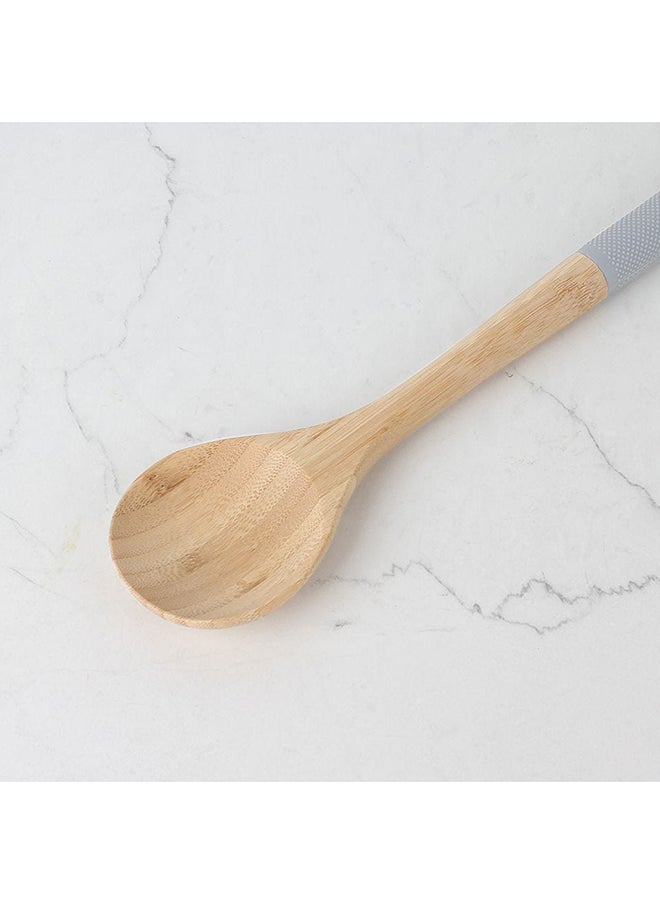 DANUBE HOME Danube Essential Ladle Silicon Bamboo Serving Ladle High Quality Serving Utensil Versatile Cooking Tool For Home Kitchen & Dining Room L35xW6.5xH2cm Grey  - Image 3