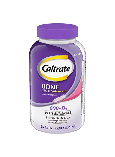 600 Plus D3 Plus Minerals Calcium and Vitamin D Supplement Tablets, Bone Health and Mineral Supplement for Adults - 165 Count