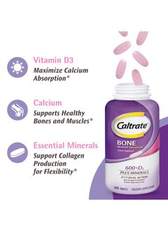 Caltrate 600 Plus D3 Plus Minerals Calcium and Vitamin D Supplement Tablets, Bone Health and Mineral Supplement for Adults - 165 Count  - Image 5