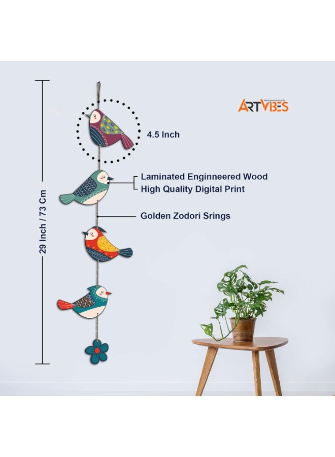 Artvibes Colorful Birds Wall and Door Hanging for Home|Gift, Wall Decoration (WH_5216N)-Multicolour-Engineered Wood - Image 5