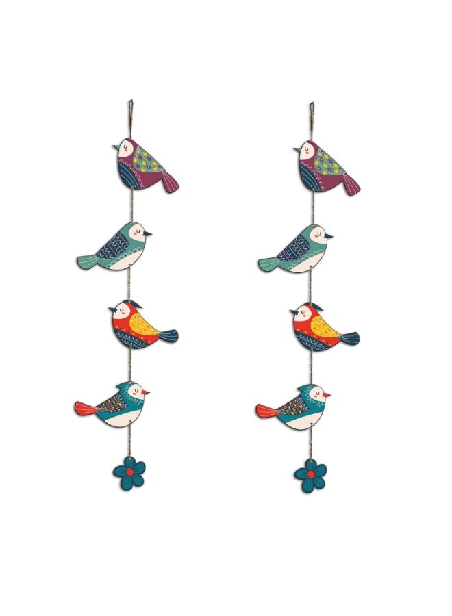 Artvibes Colorful Birds Wall and Door Hanging for Home|Gift, Wall Decoration (WH_5216N)-Multicolour-Engineered Wood - Image 2