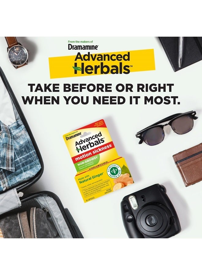 Dramamine From the Makers of Dramamine, Advanced Herbals, Non-Drowsy, Motion Sickness Relief, Made with Natural Ginger, 18 Count - Image 4