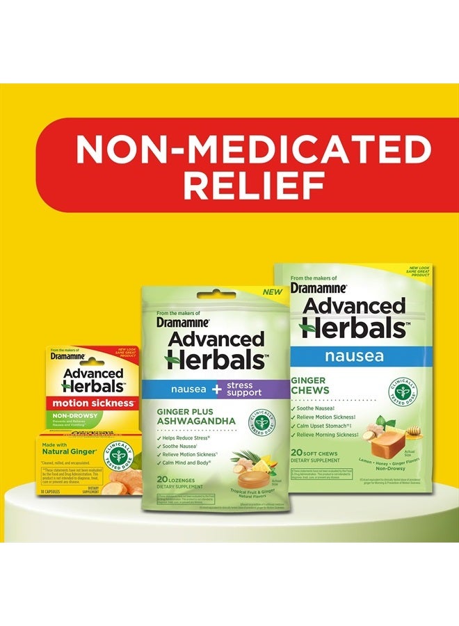 Dramamine From the Makers of Dramamine, Advanced Herbals, Non-Drowsy, Motion Sickness Relief, Made with Natural Ginger, 18 Count - Image 5