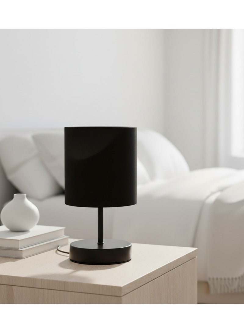 El Rawda Lighting Table Lamp  With A Unique Fabric  And Metal - Modern Table Lamp for Bedroom & Living Room | Color: Black × Black | Size: 28x15x15 cm - Image 2