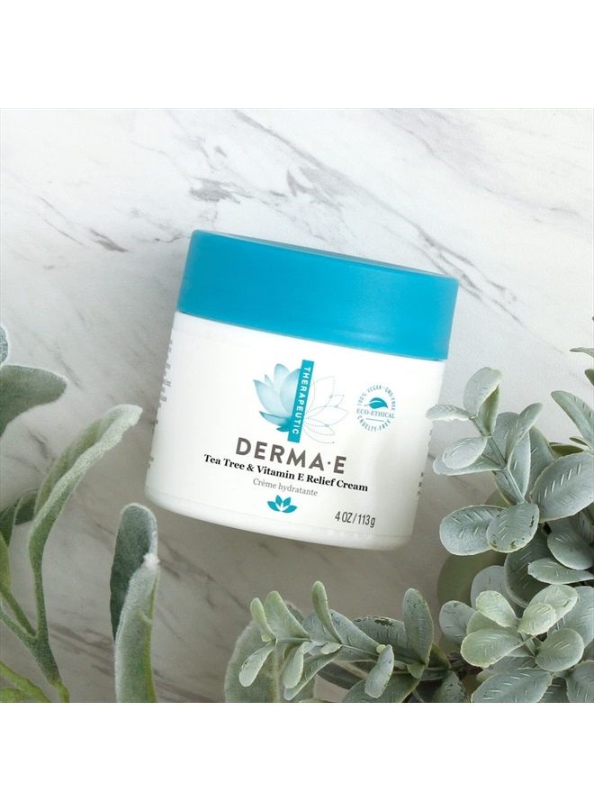 derma-e كريم تخفيف شجرة الشاي وفيتامين E - لوشن شجرة الشاي مرطب بعمق - كريم فيتامين E يهدئ ويخفف ويغذي البشرة الجافة والمتهيجة، 4 أونصات - Image 3