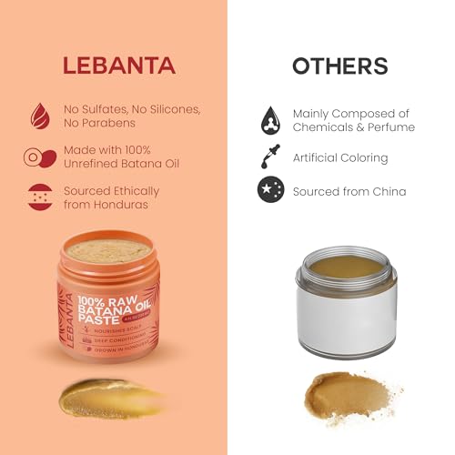 Lebanta Raw Batana Oil for Hair Growth - 100% Pure, Organic 4oz Batana from Honduras for Thick and Strong Natural Hair - Dr. Sebi Unrefined Cold Pressed Cosmetic Scalp Mask Gifts for Women (1 Pack) - Image 5